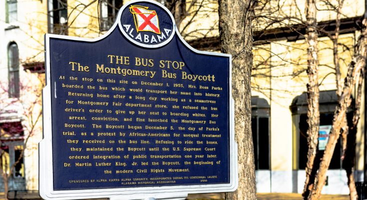 Minnesmärke över "The Montgomery Bus Boycott"